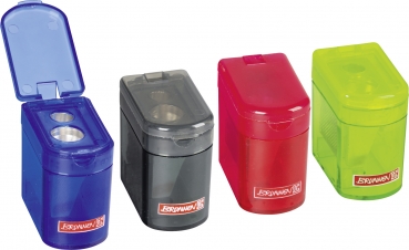 BRUNNEN Anspitzer Klicki transparent. Verschiedene Farben, Klappdeckl