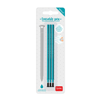Set mit 3 Nachfüllminen für löschbare Gelstifte - Türkise Tinte - Erasable Pen