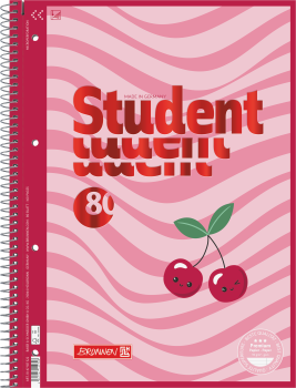 BRUNNEN Collegeblock Premium Student Fruity Love A4, liniert mit Randlinie innen und außen