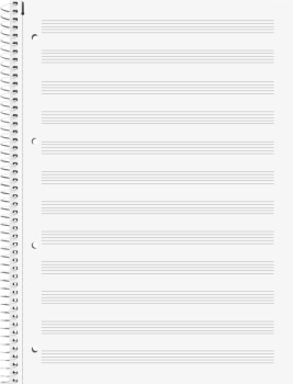 BRUNNEN Collegeblock Premium Student "Noten" | A4, Lineatur 14, Notenliniatur, 80 Blatt, violett