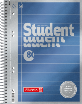 Collegeblock Premium Student | A5, Lineatur 4, liniert, 80 Blatt, blau