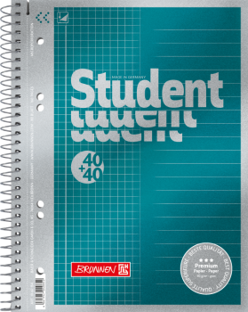 Collegeblock Premium Student | A5, DUO, kariert/liniert, 80 Blatt, petrol