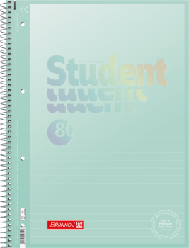 BRUNNEN Collegeblock Premium Student | A4, Lineatur 27, liniert, 80 Blatt, pastellmint