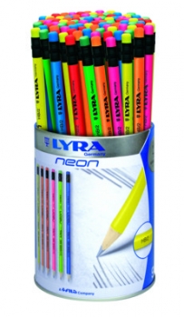 LYRA Neon Bleistift mit Radiergummi am Schaft, verschiedene Farben