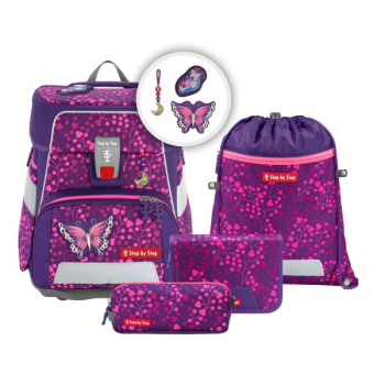 Step by Step Space Shine Schulranzen- Set Butterfly Night Ina (5tlg.)
