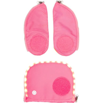 ergobag Seitentaschen Fluo LED Zip- Set pink (3tlg.)