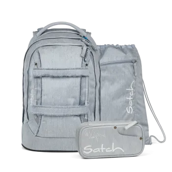 Satch Schulrucksack Set Pack Washed Blue (3tlg.)