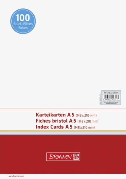 BRUNNEN Karteikarten A5 unliniert