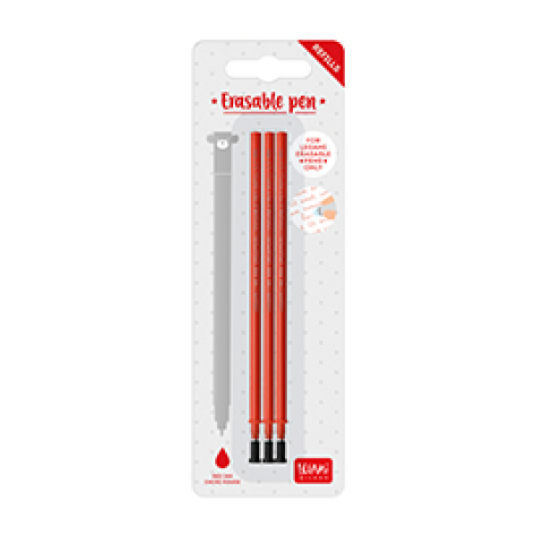 Set mit 3 Nachfüllminen für löschbare Gelstifte - Rote Tinte - Erasable Pen