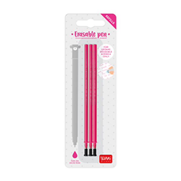 Set mit 3 Nachfüllminen für löschbare Gelstifte - Pinke Tinte - Erasable Pen