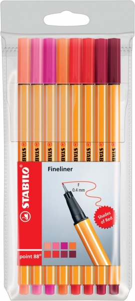 Stabilo® Fineliner Point 88® SHADES OF RED 8Stk./Pack