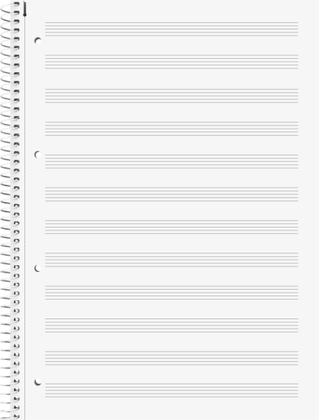 BRUNNEN Collegeblock Premium Student "Noten" | A4, Lineatur 14, Notenliniatur, 80 Blatt, violett
