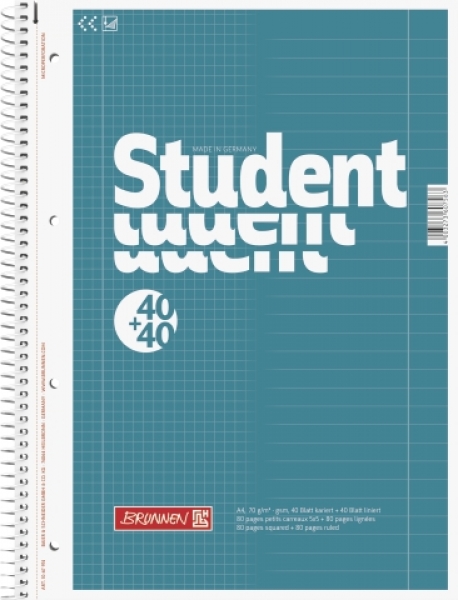 BRUNNEN Collegeblock Student DUO 40+40