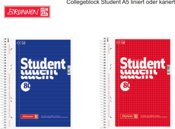 BRUNNEN Collegeblock Student A5