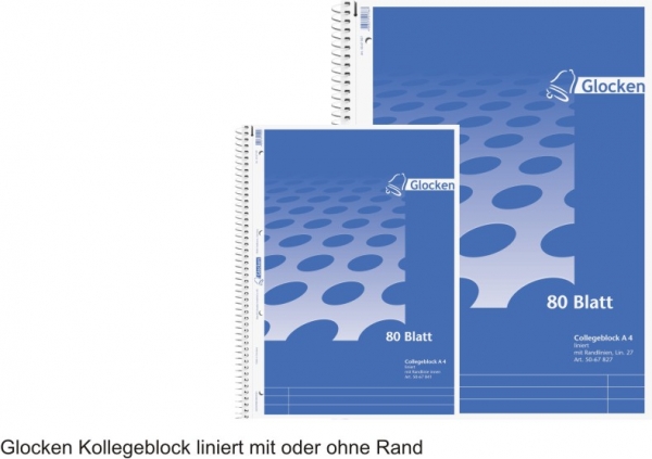 Glocken Kollegeblock liniert