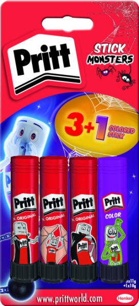 Pritt Klebestift 11g - Das Original 3 + 1 colored stick