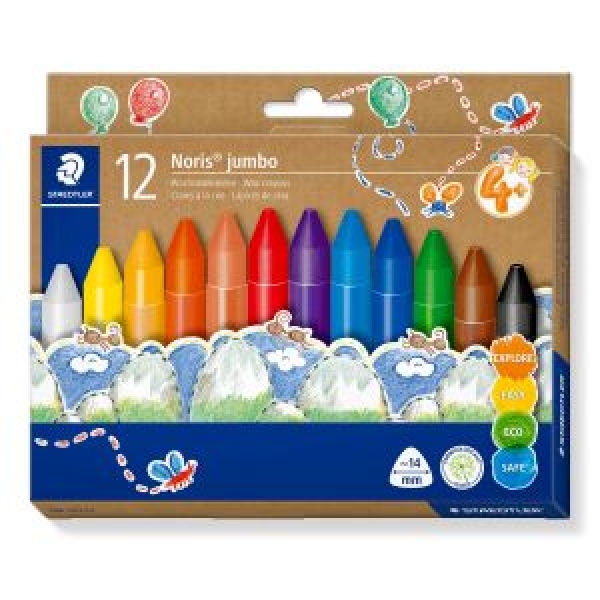 Staedtler Noris® jumbo Wachsmalkreiden, 9 u. 12er