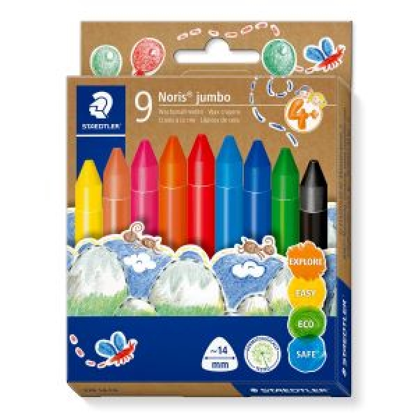Staedtler Noris® jumbo Wachsmalkreiden, 9 u. 12er