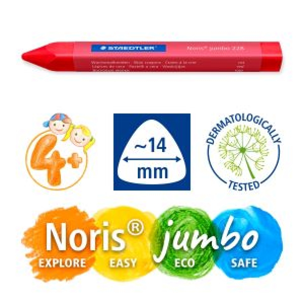 Staedtler Noris® jumbo Wachsmalkreiden, 9 u. 12er