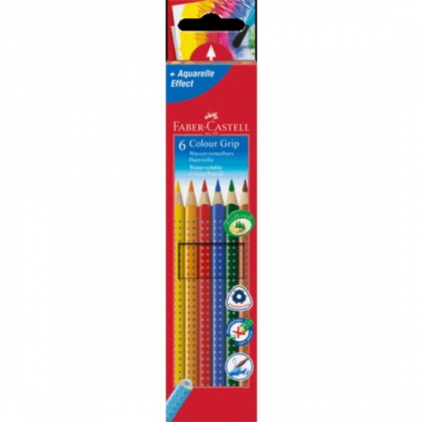 Faber Castell Wasservermalbare Buntstifte Colour Grip 6 Stk./Pack