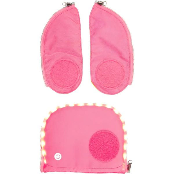ergobag Seitentaschen Fluo LED Zip- Set pink (3tlg.)