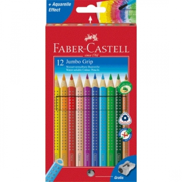 Faber Castell Wasservermalbare Buntstifte Jumbo Grip 12 Stk./Pack