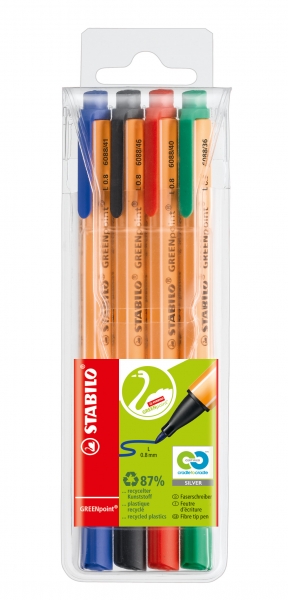 Stabilo® Filzschreiber GREENpoint® 4St./Pack