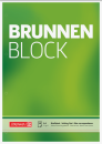 BRUNNEN Briefblock gelocht | A4, Lineatur 20, unliniert, 50 Blatt, grün