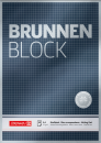 Brunnen Briefblock Premium | A4, Lineatur 22, kariert, 50 Blatt, blau