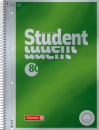 BRUNNEN Collegeblock Premium Student | A4, Lineatur 20, blanko, 80 Blatt, grün