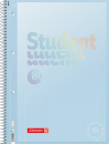 BRUNNEN Collegeblock Premium Student | A4, Lineatur 28, kariert, 80 Blatt, pastellblau