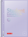 BRUNNEN Collegeblock Premium Student | A4, Lineatur 28, kariert, 80 Blatt, pastelllila